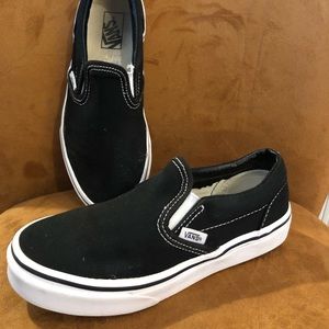 Black slip-on Vans